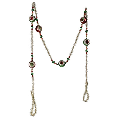 Glass & Tinsel Garland-Red and Green