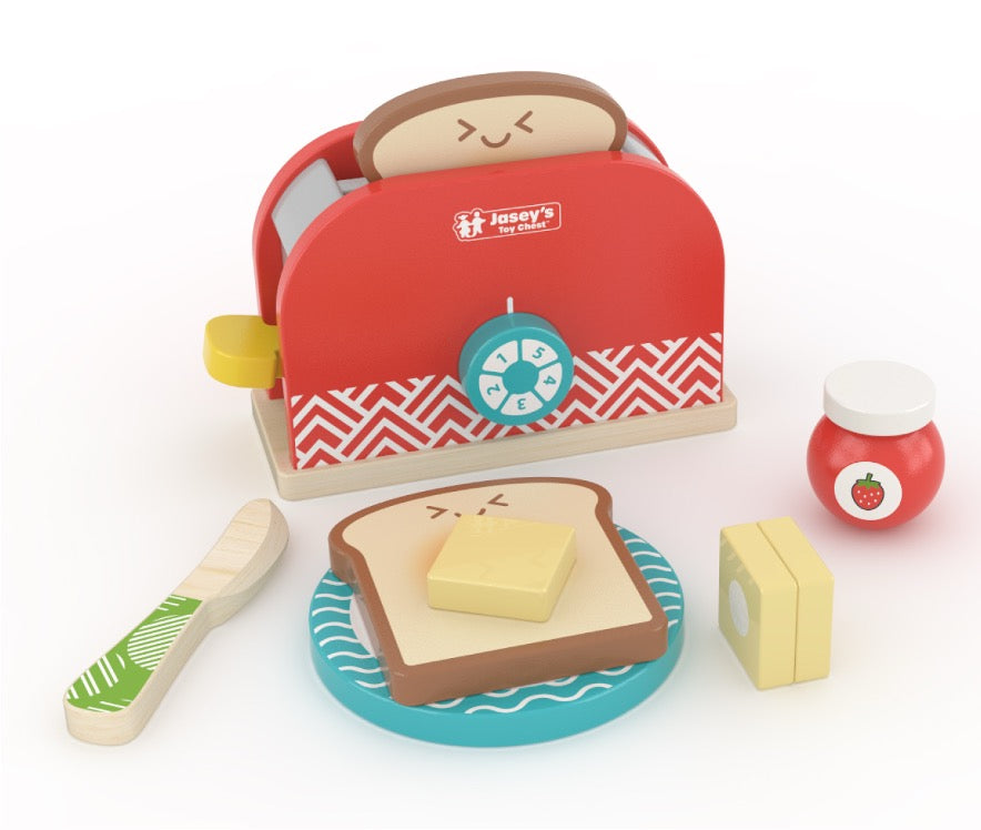 Wooden Press & Pop Toaster Set