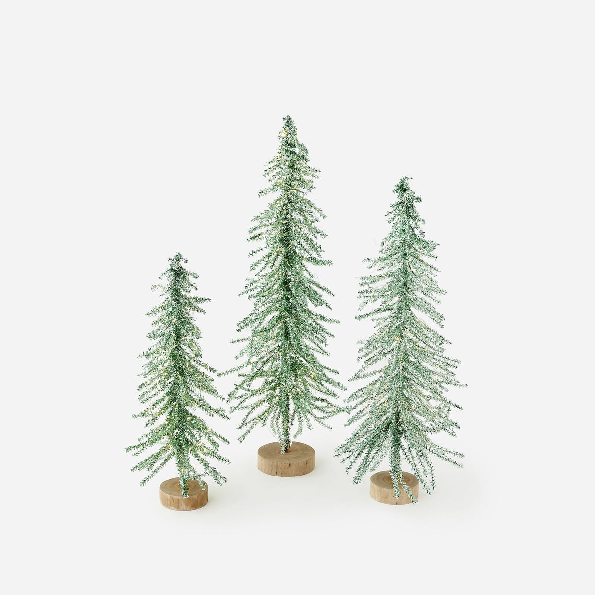 Lit Green Tinsel Tree | Assorted