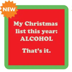 COASTER Christmas List | Funny Party Gift | Home Bar Decor