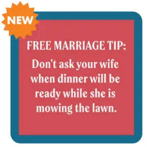 COASTER Free Marriage Tip| Funny Party Gift | Home Bar Decor