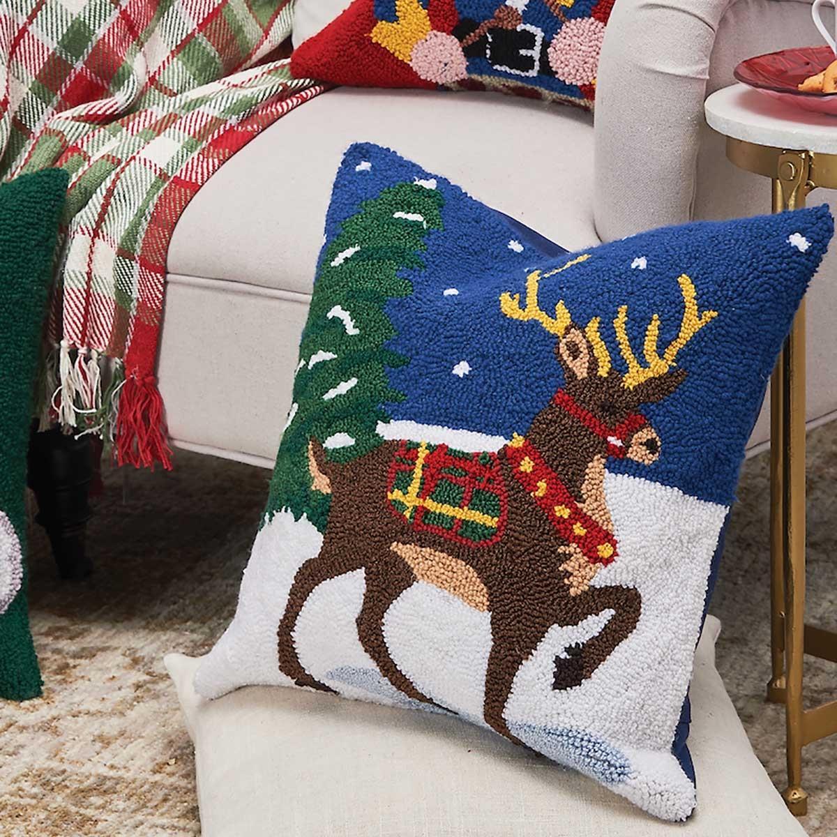 Snow Reindeer Pillow