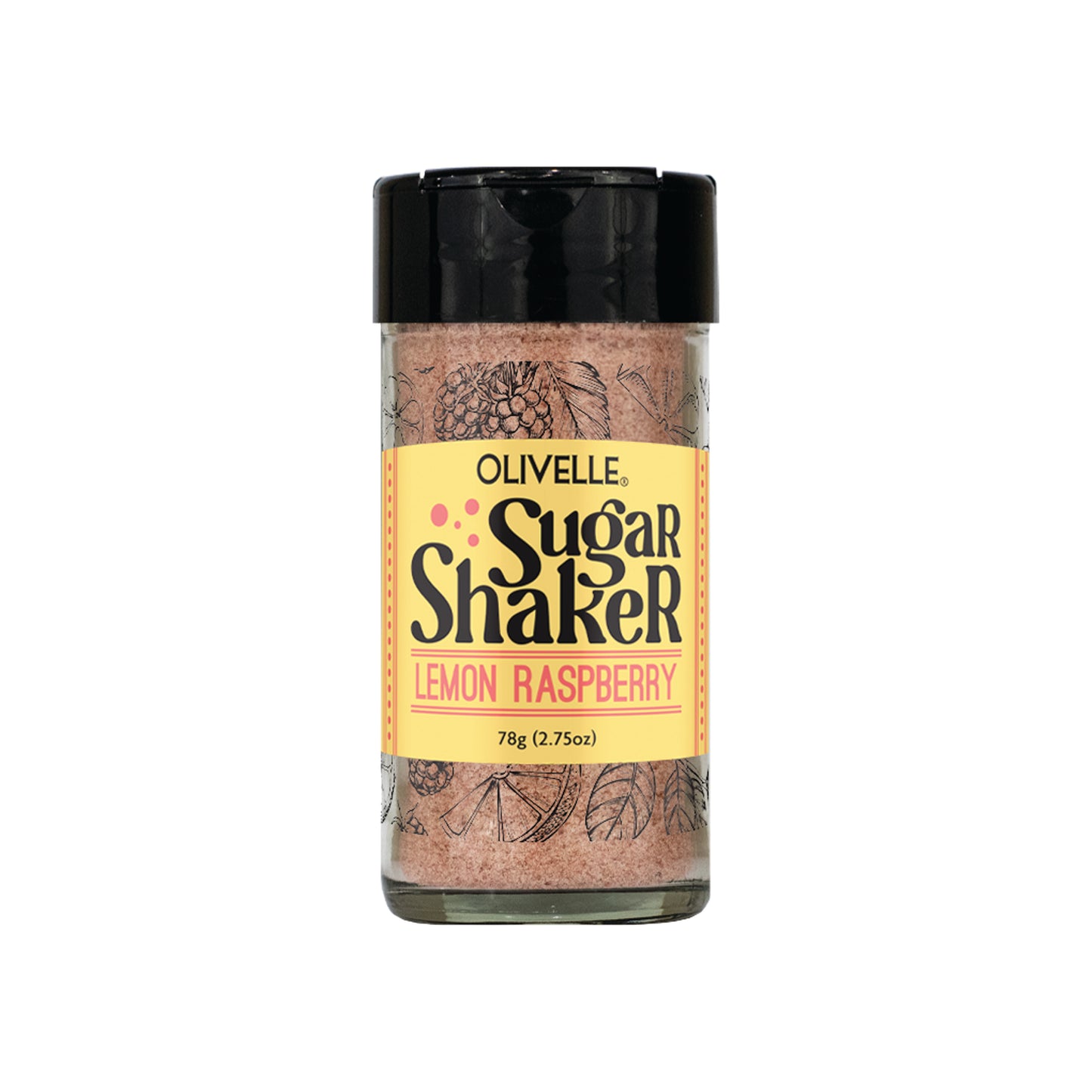 Lemon raspberry sugar shaker