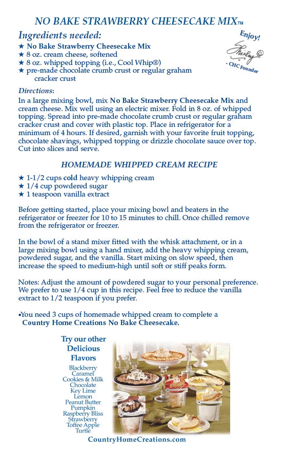 No Bake Strawberry Cheesecake Mix