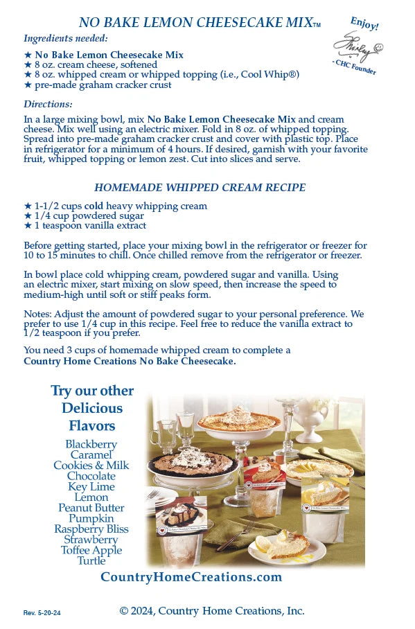 No Bake Lemon Cheesecake Mix