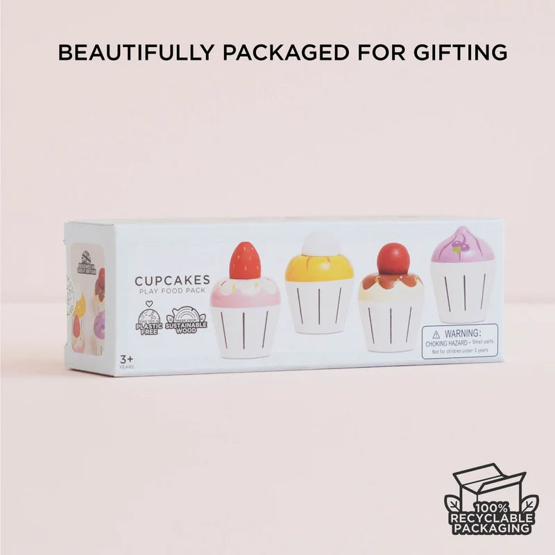 Wooden Cupcake Set