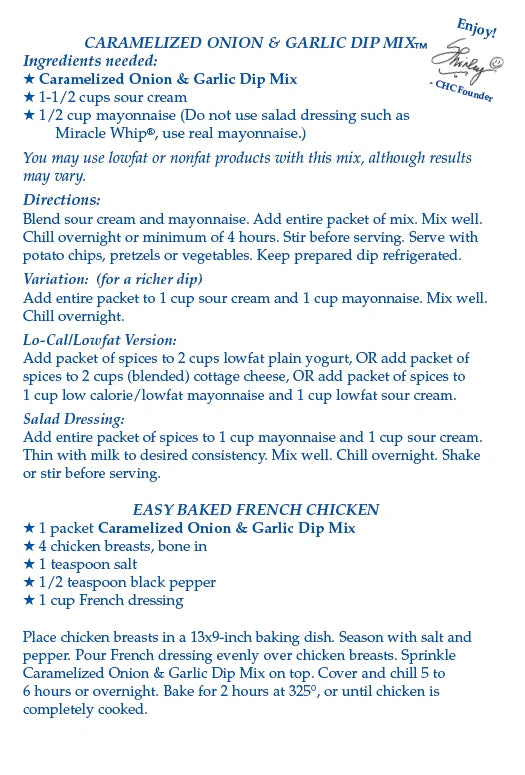 Caramelized Onion & Garlic Dip Mix