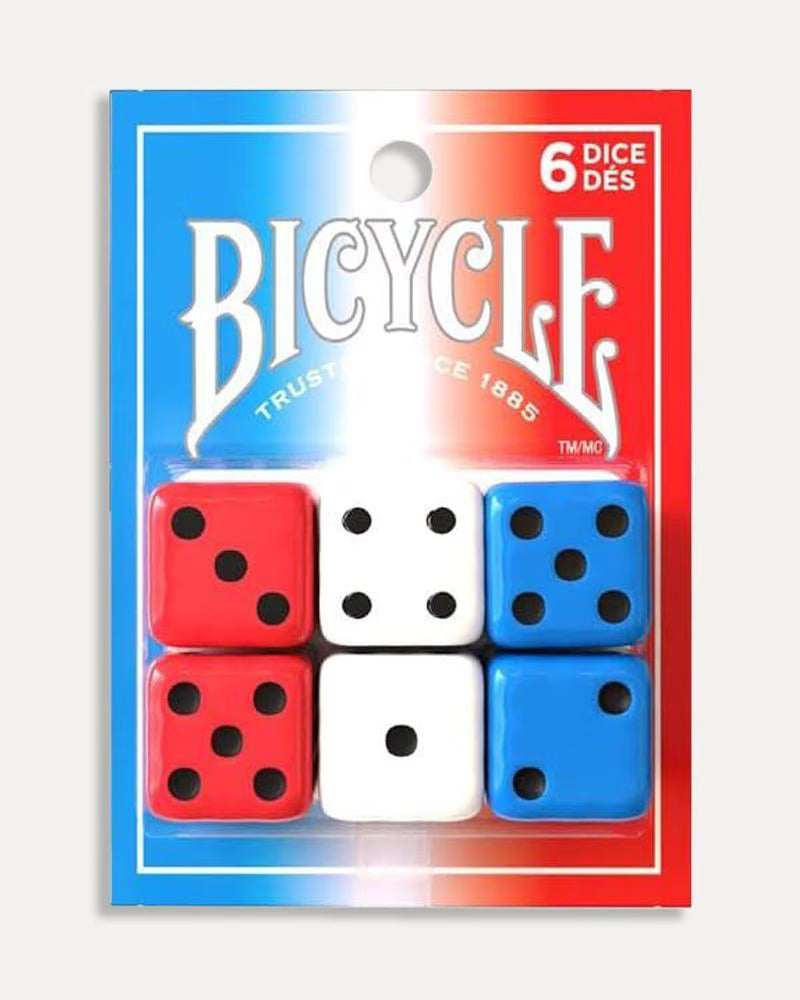 Bicycle Red White and Blue 6ct Dice