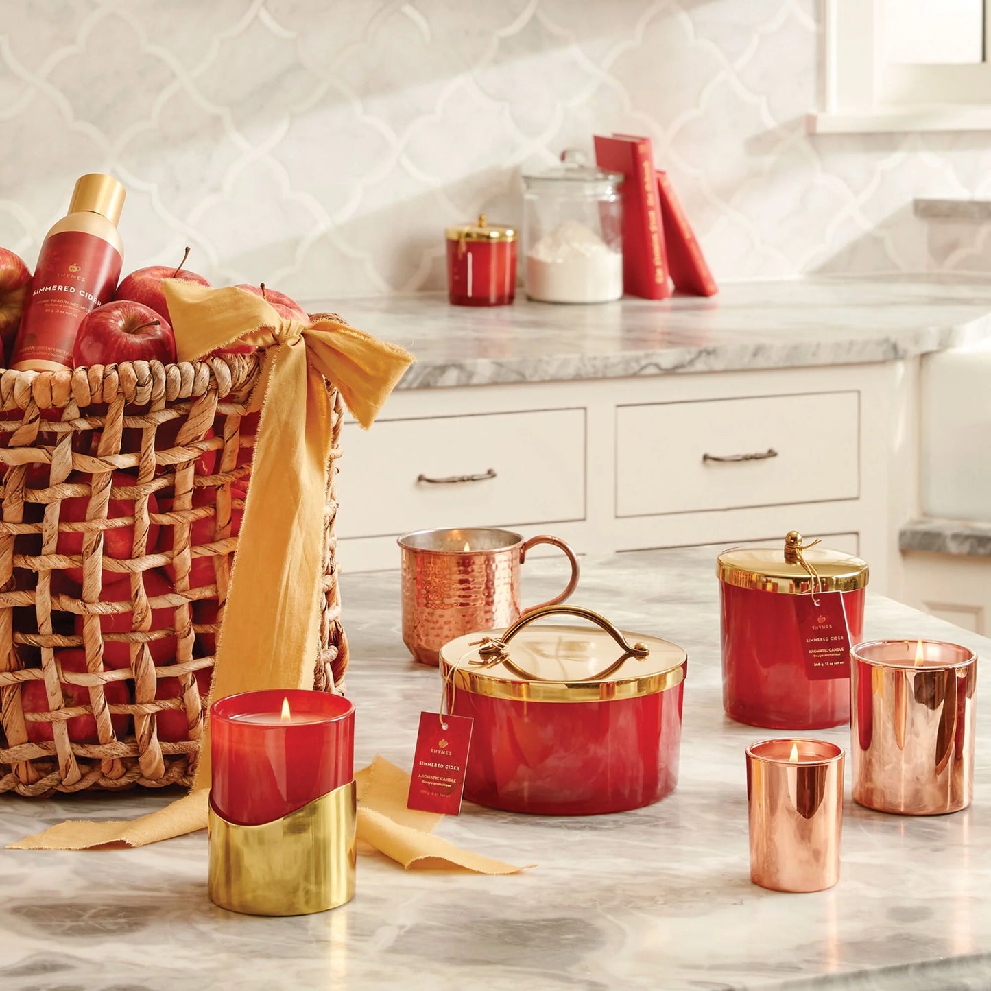 Simmered Cider Poured Candle with Gold Sleeve