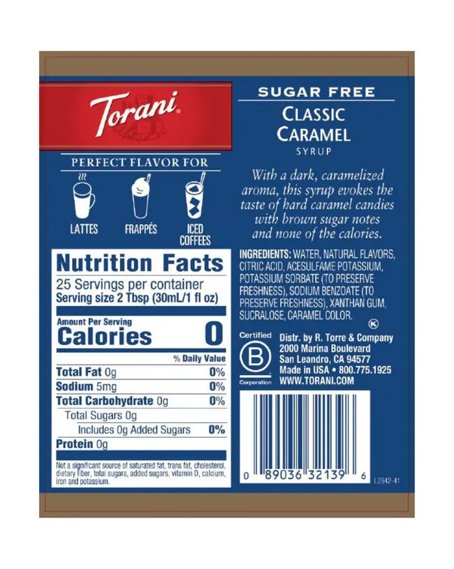 Torani | Classic Caramel Sugar Free 750ml