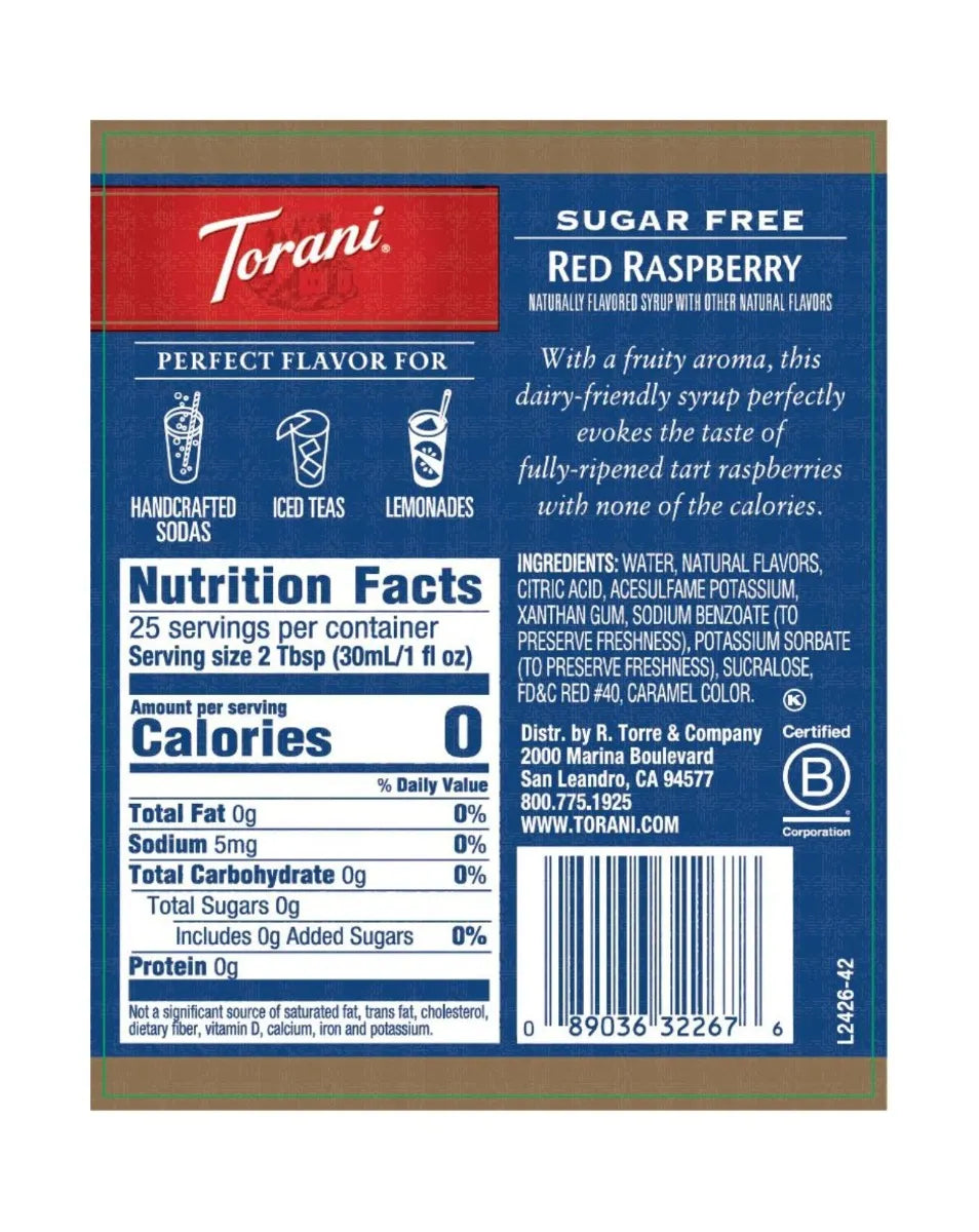 Torani | Red Raspberry Sugar Free 750ml
