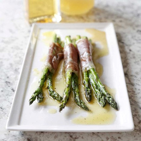 PANCETTA-WRAPPED ASPARAGUS WITH CITRUS VINAIGRETTE