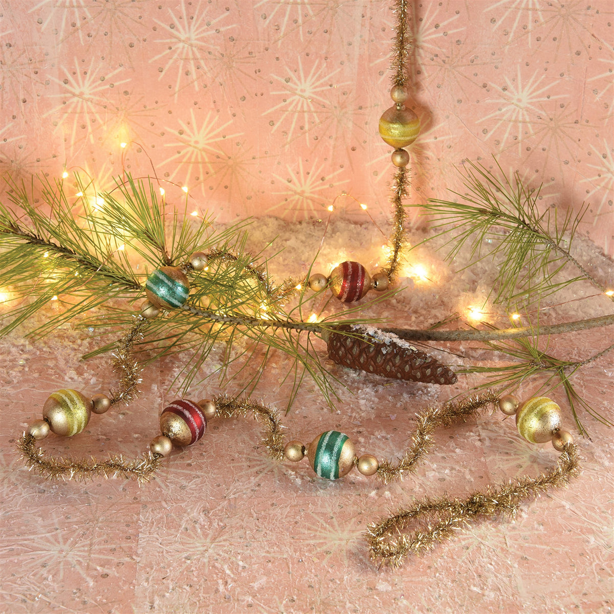 Glass & Tinsel Garland-Multi Color