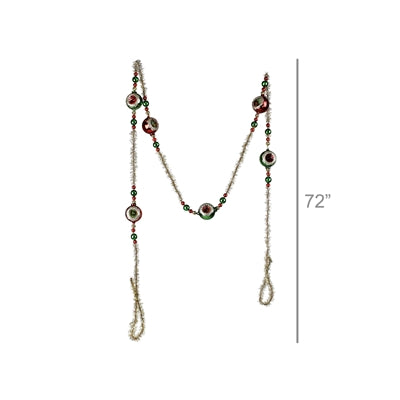 Glass & Tinsel Garland-Red and Green