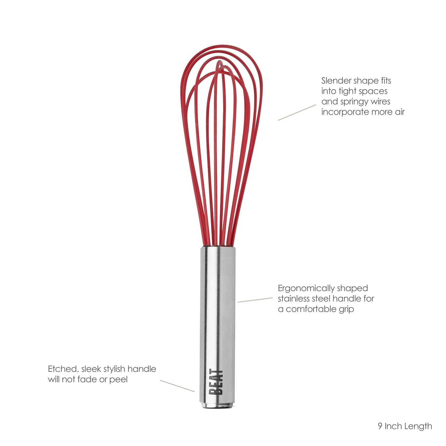 Beat Whisk 9" - Cayenne