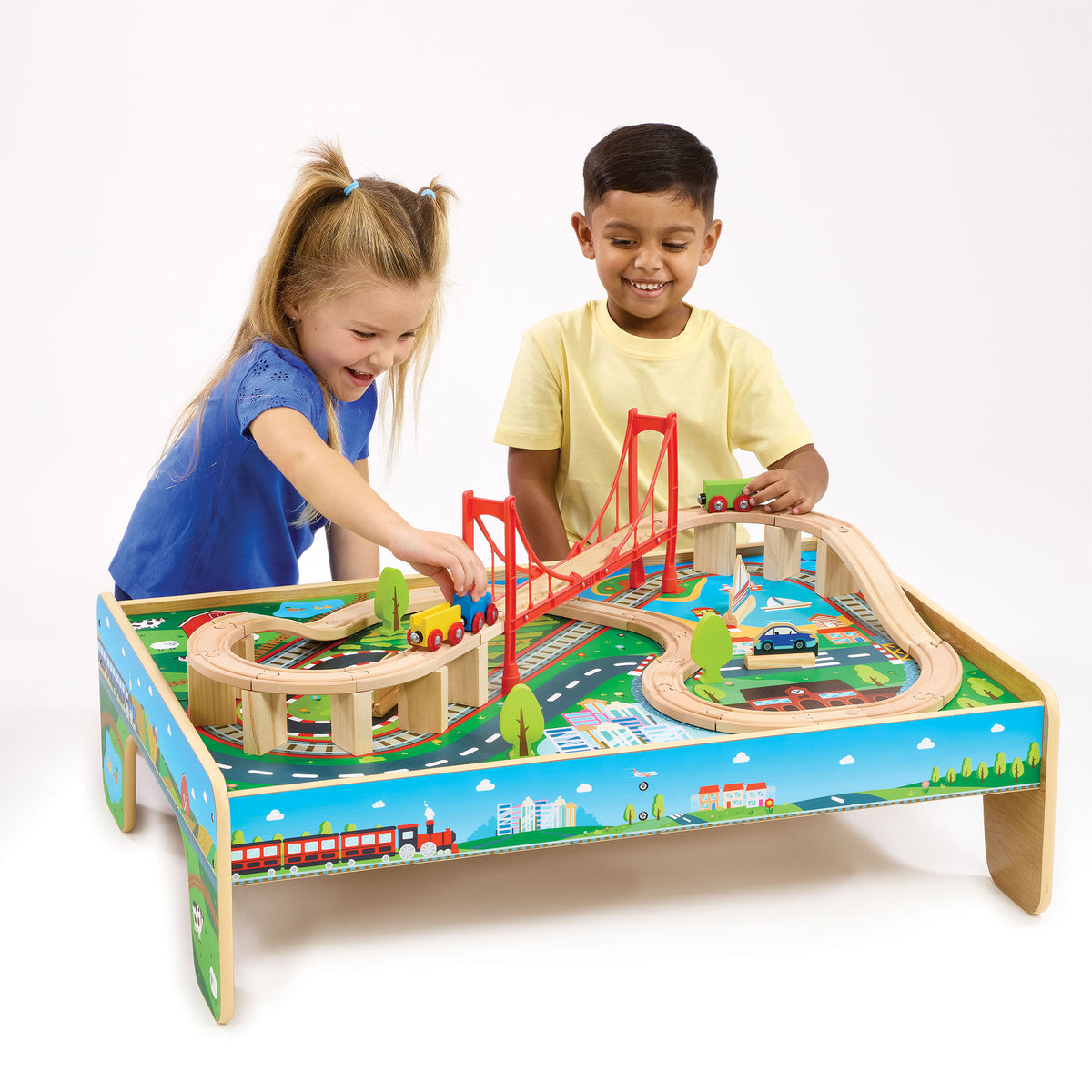 Wooden Big City Train Adventure Set & Table