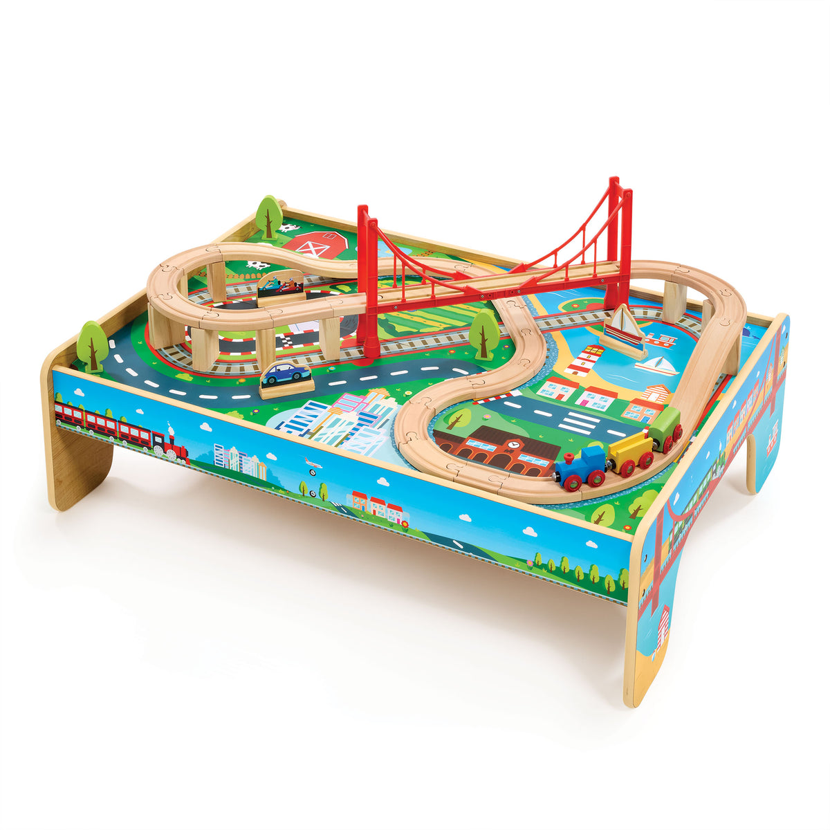 Wooden Big City Train Adventure Set & Table