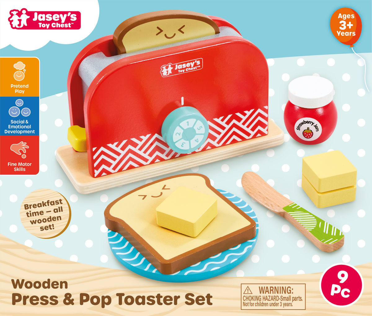 Wooden Press & Pop Toaster Set