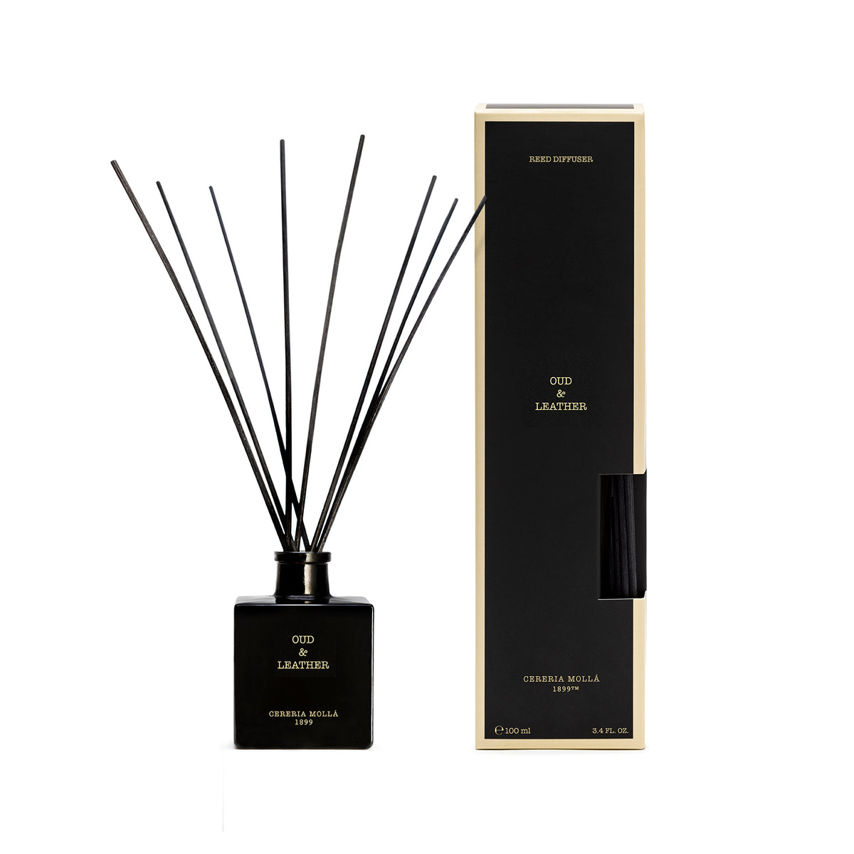 Oud & Leather 3.4 fl oz/100 ml.  Premium Reed Diffuser