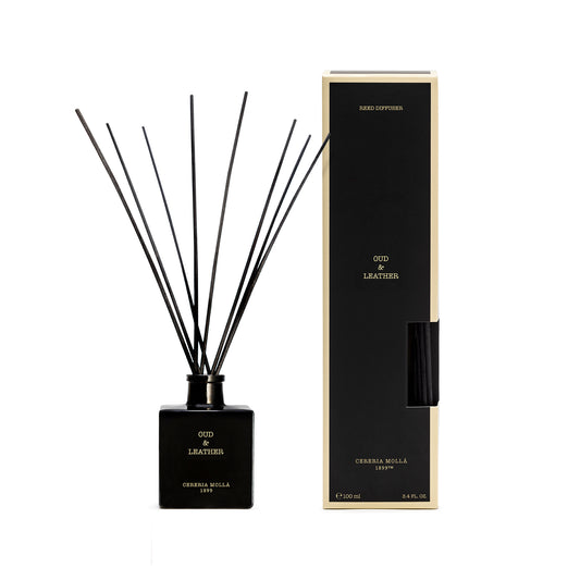 Oud & Leather 3.4 fl oz/100 ml.  Premium Reed Diffuser