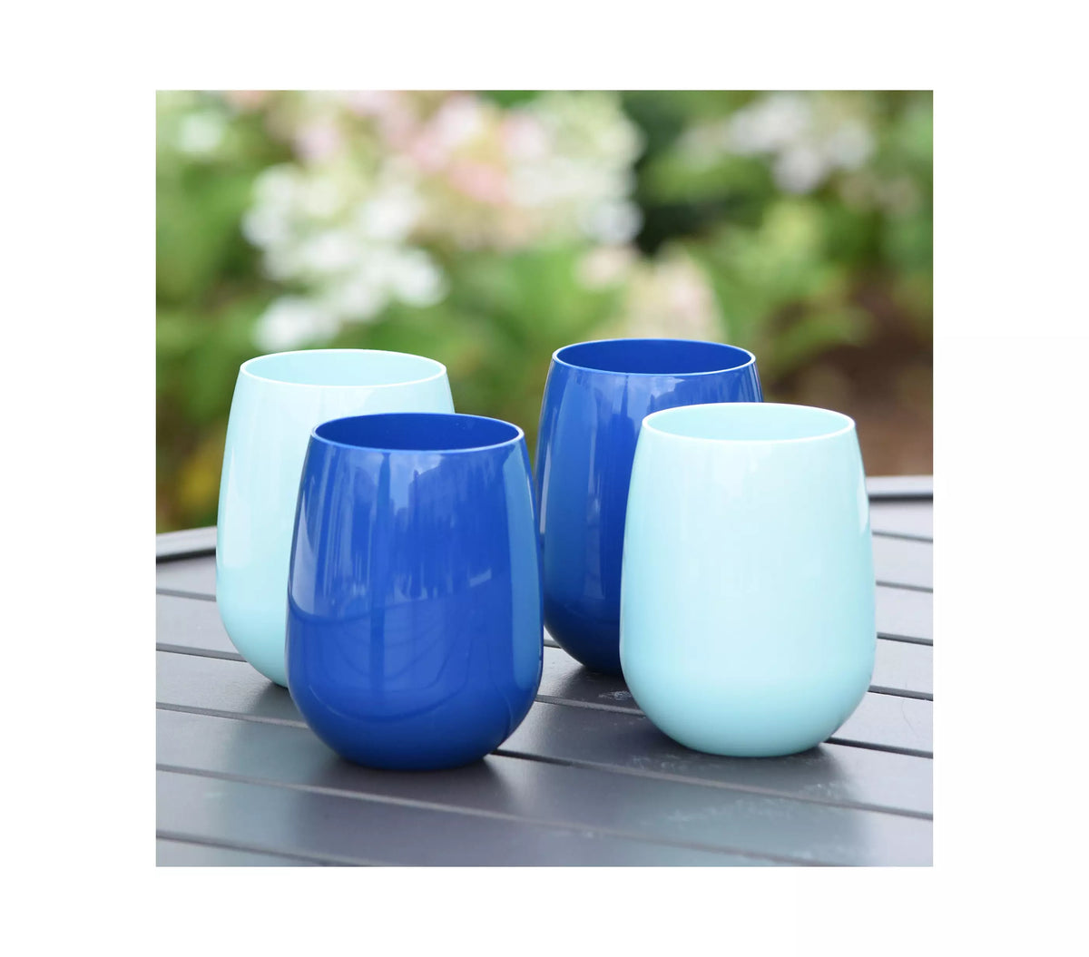 Symglass Stemless Wine Glass Undecorated  Deep Blue