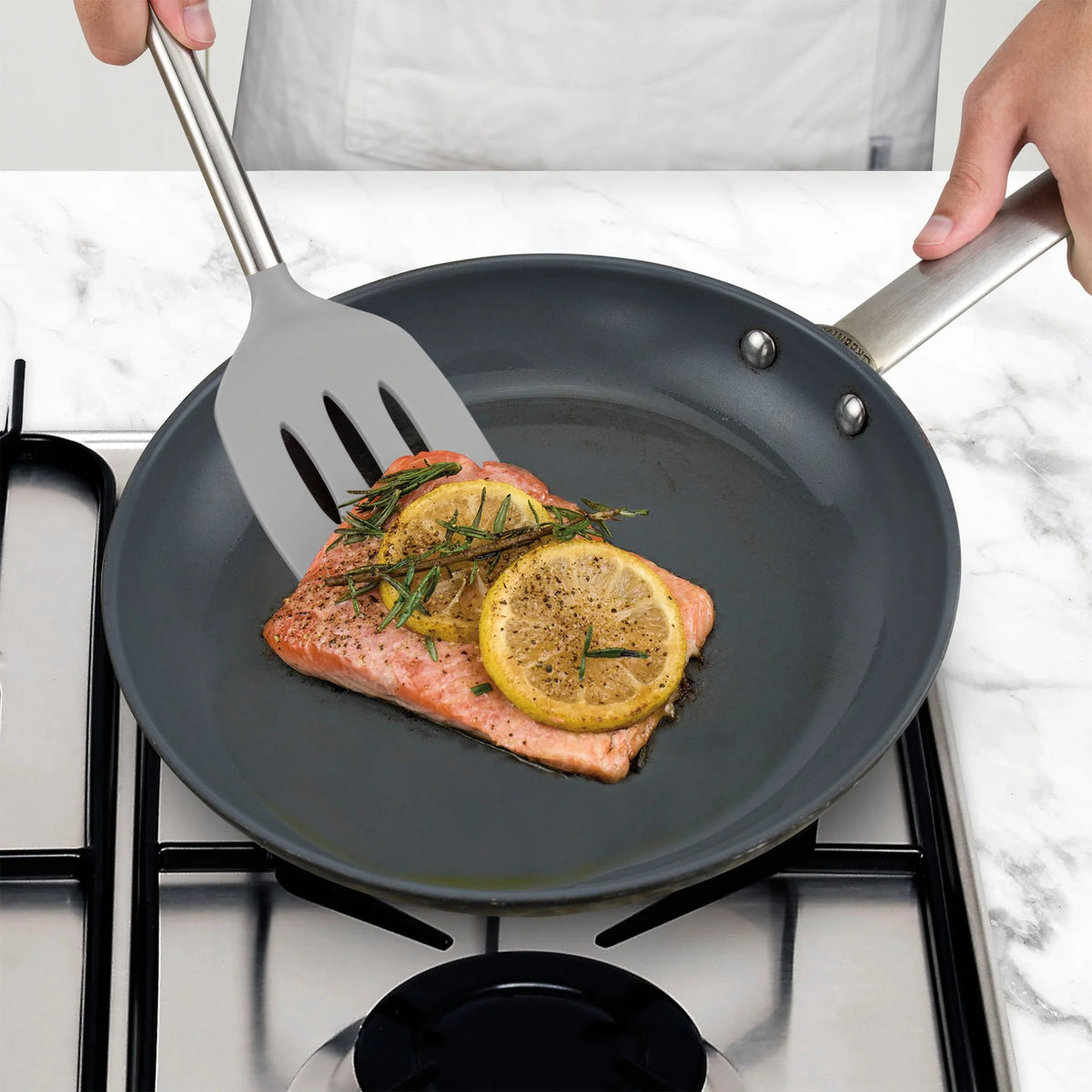 Silicone Slotted Turner | Oyster Gray