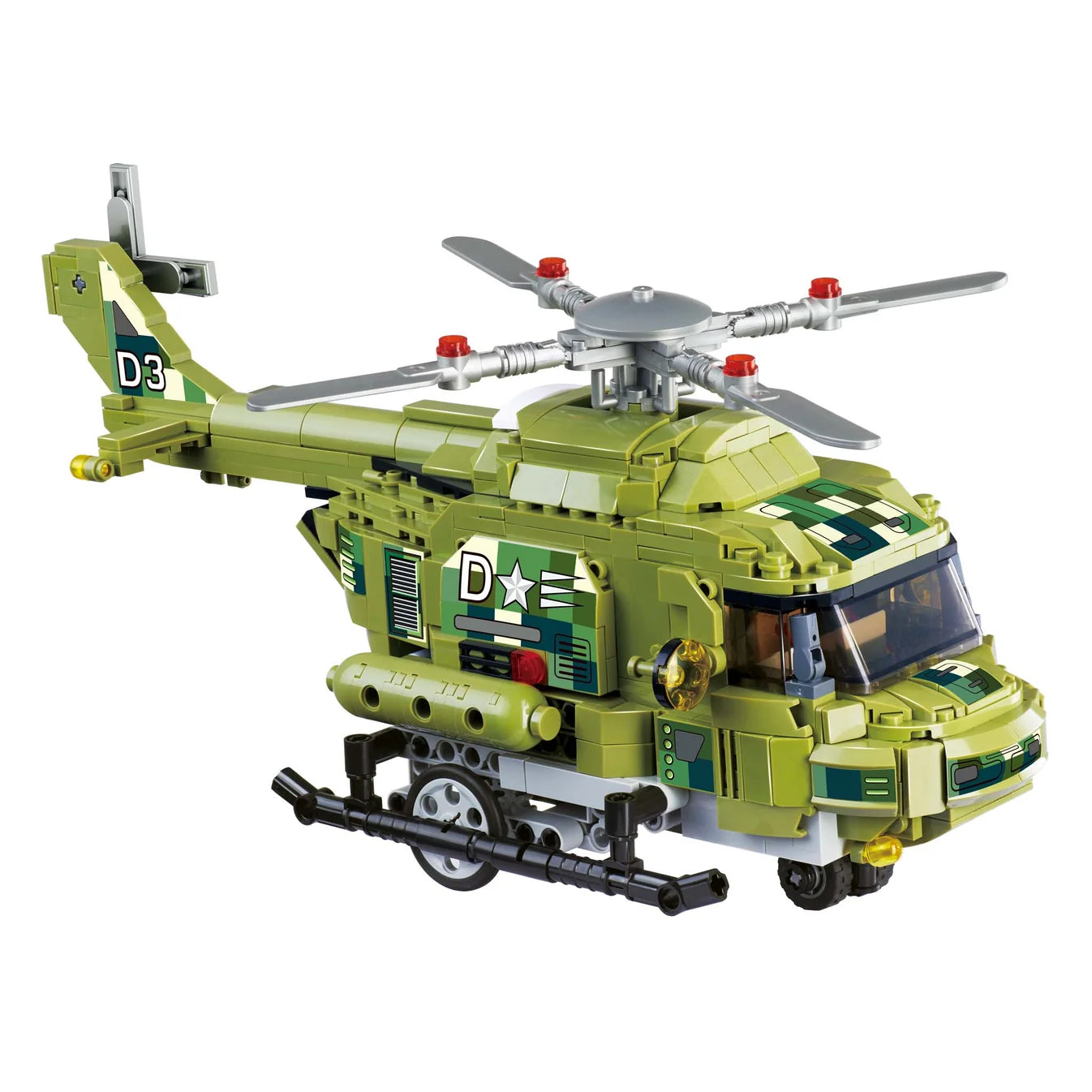 Wise Block Military Helicopter-Toy