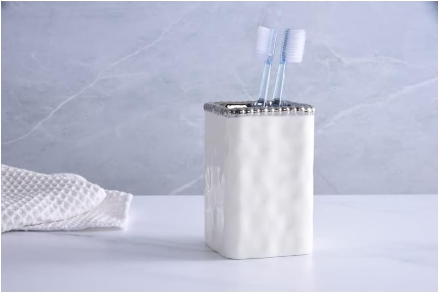 Toothbrush Holder with Silver Beads