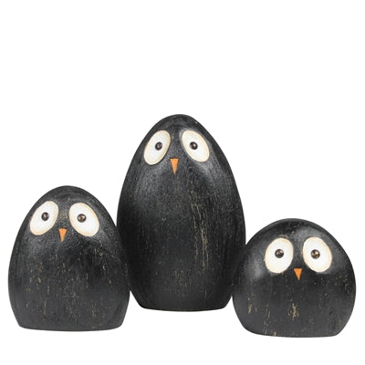Wood Owls-Set of 3