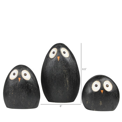Wood Owls-Set of 3