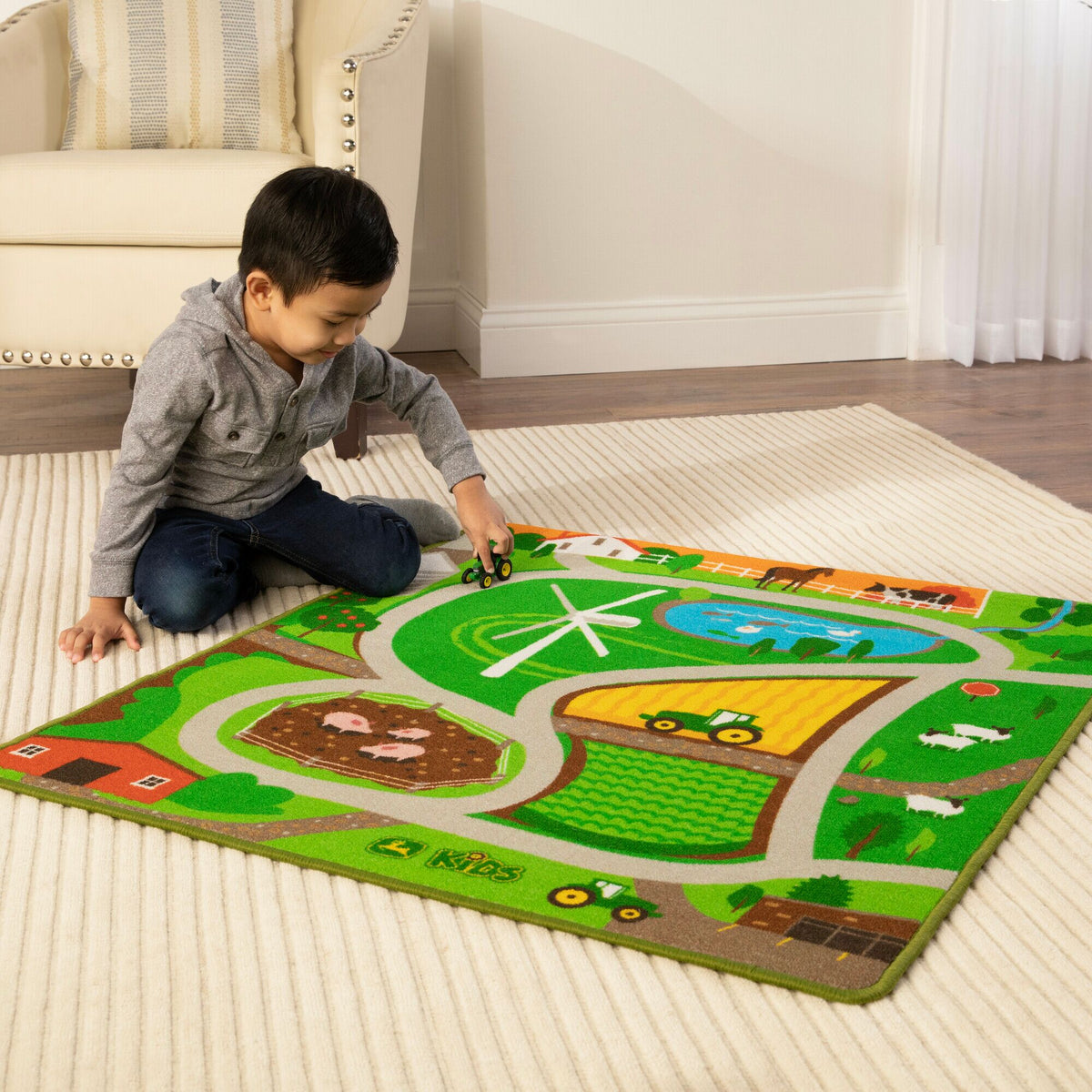 JOHN DEERE RUG PLAYMAT AND VEHICLE-ASSORTED