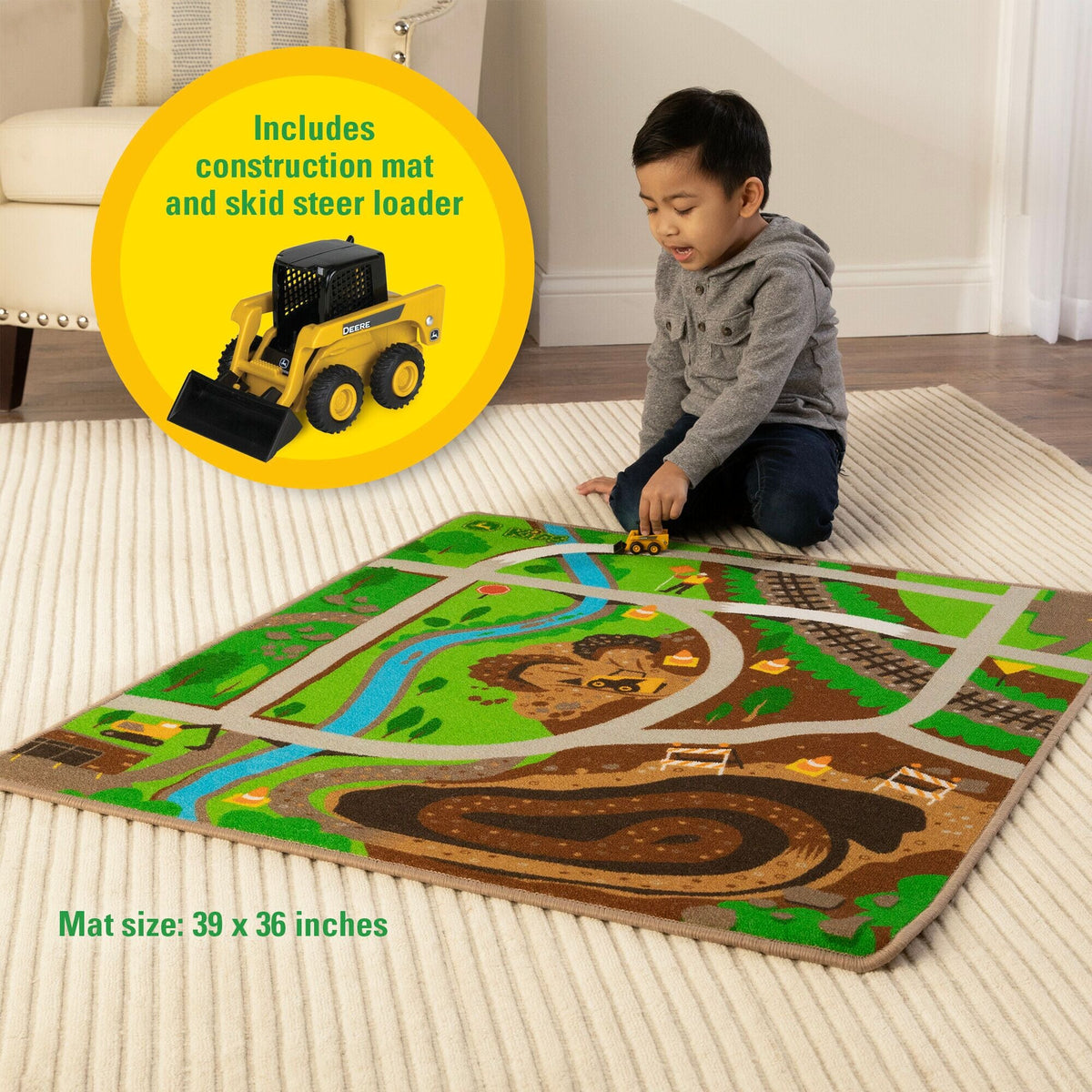 JOHN DEERE RUG PLAYMAT AND VEHICLE-ASSORTED