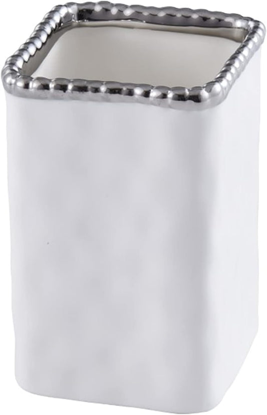 Toothbrush Holder with Silver Beads