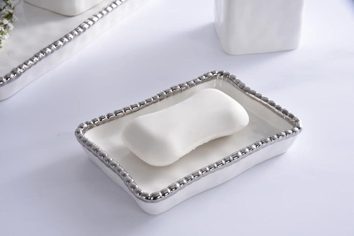 Soap Dish with Silver Beads