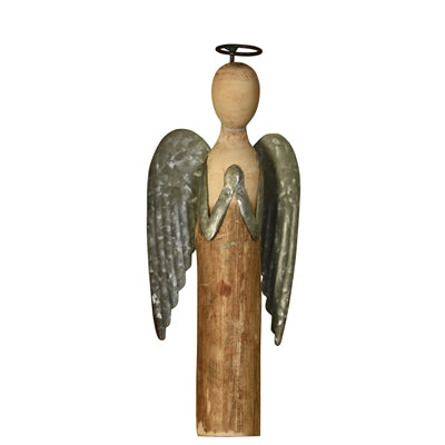 Wood & Metal Angel at Prayer-SM