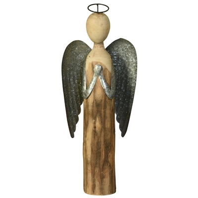 Wood & Metal Angel at Prayer-LG