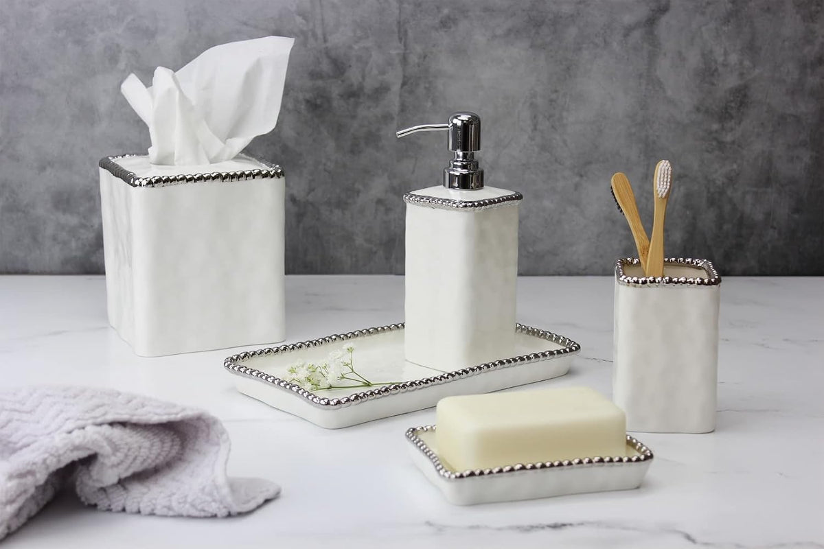 Soap Dish with Silver Beads
