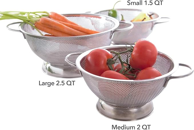 Stainless Steel Perforated Colander | Medium