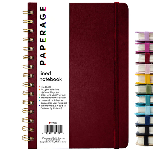 Paperage Blank Notebook Medium Spiral Lined