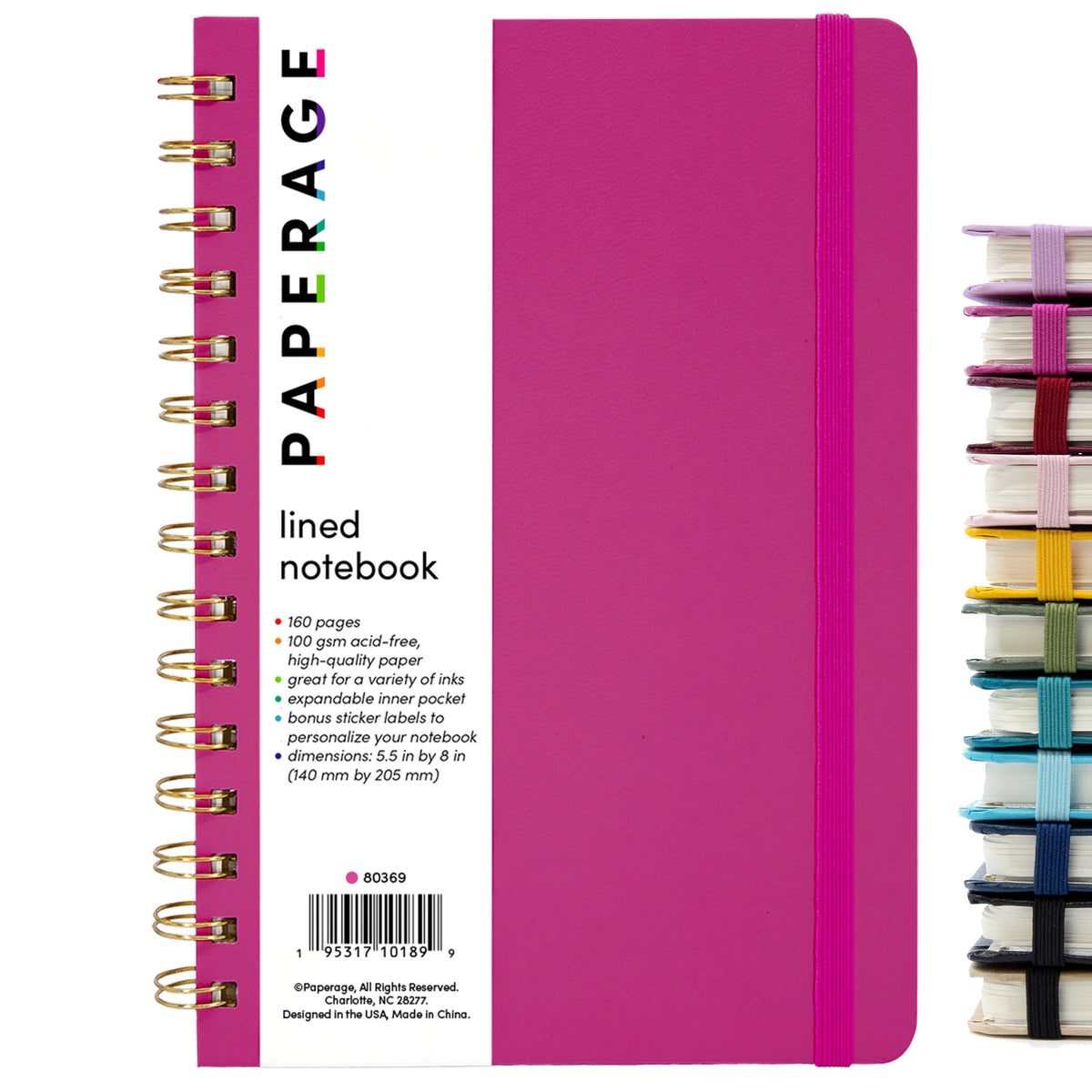 Paperage Blank Notebook Medium Spiral Lined