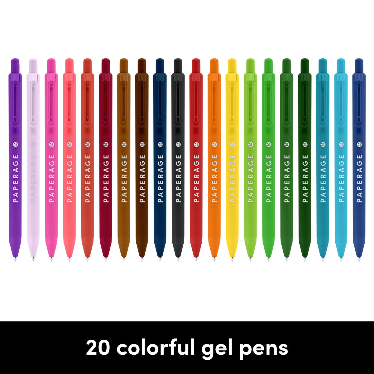 Paperage Retractable Gel Pens 20PK
