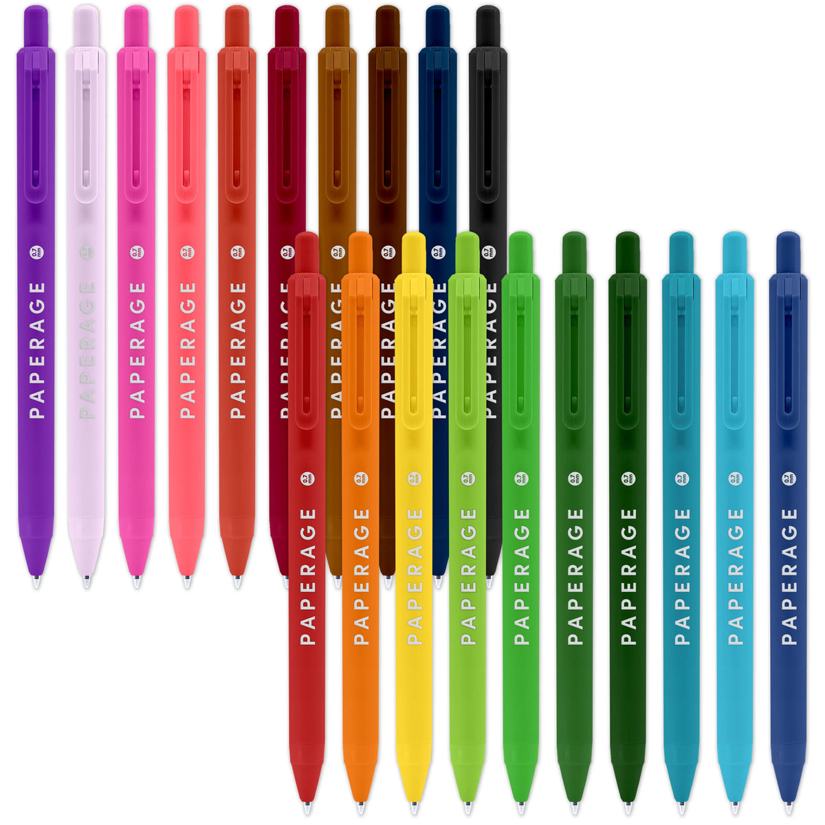 Paperage Retractable Gel Pens 20PK