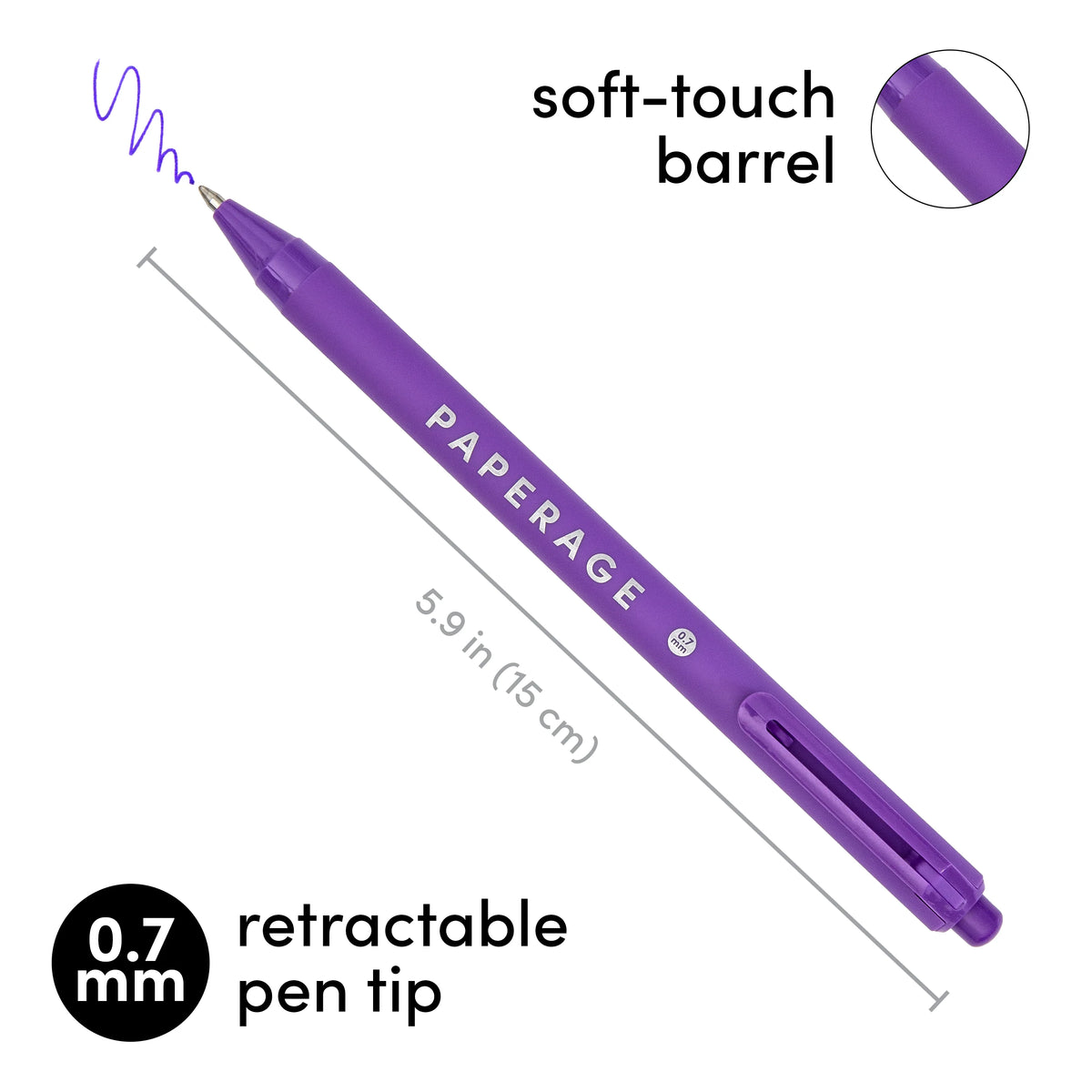 Paperage Retractable Gel Pens 20PK