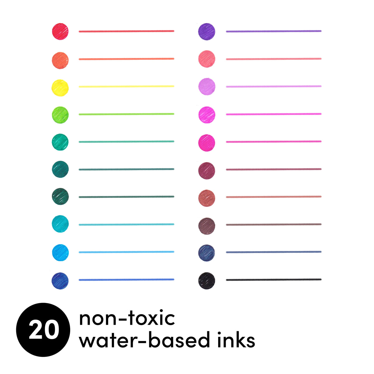 Paperage Retractable Gel Pens 20PK