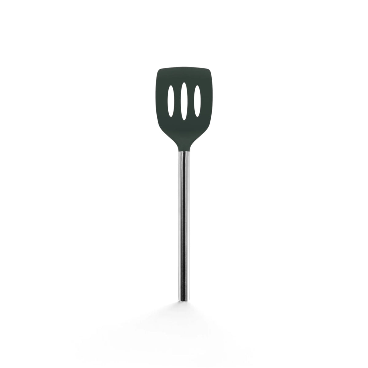 Silicone and Stainless Steel Slotted Turner | Charcoal