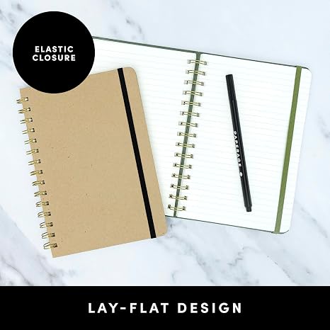 Paperage Blank Notebook Medium Spiral Lined