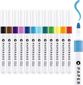 Paperage Acrylic Gel Pens 12PK Warm Rainbow