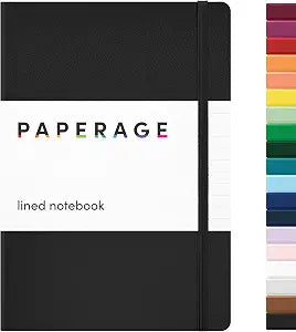 Paperage Notebook Casebound Lined Black