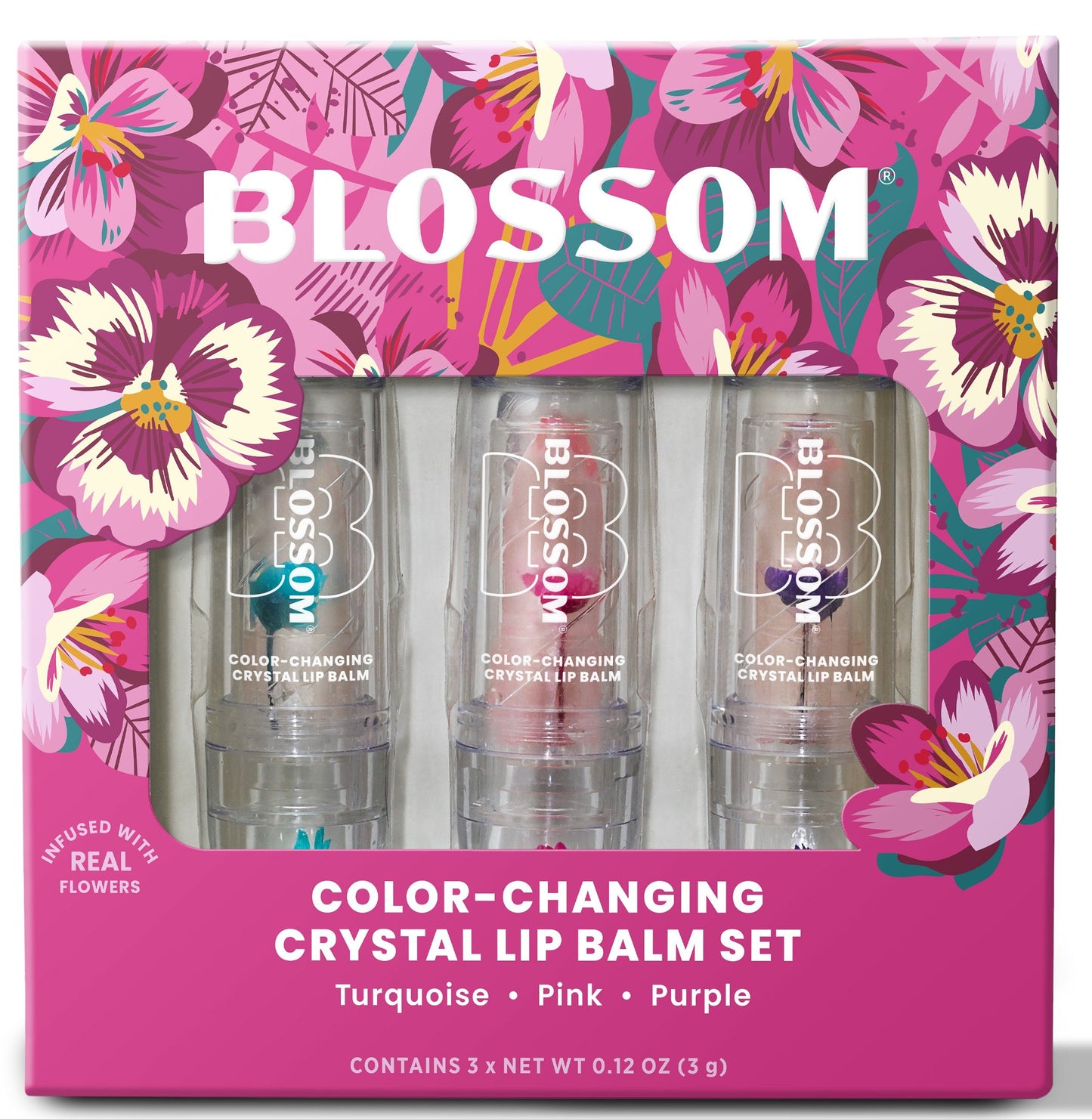 BLOSSOM 3 PIECE GIFT SET COLOR CHANGING LIP BALM