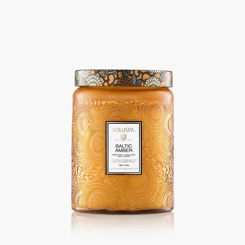 Baltic Amber - Large Embossed Candle